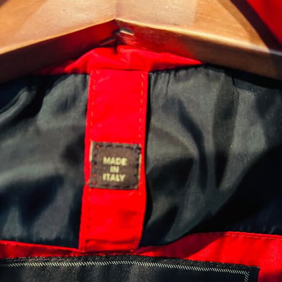 Post Card Quilted Ski Jacket Full Zip Plaid Red Mock Neck - 6 - Picture 9 of 10